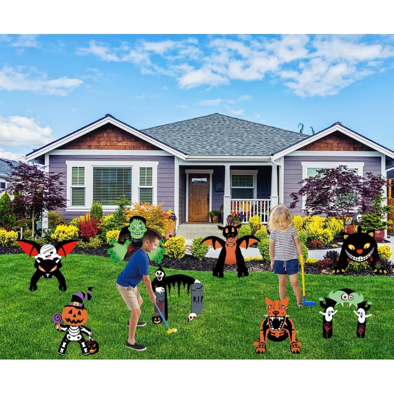 8pcs Halloween Party Put Miniature Golf Game for Kids Halloween Decorations Party Favors Supplies Yard Outdoor Indoor Toys Ga...