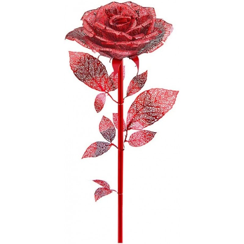 3D Metal Puzzles Rose Flower Model Kits Artificial Fake Flowers Metal Building Blocks DIY 3D Puzzle for Adults for Father Mot...