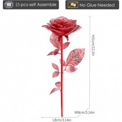 3D Metal Puzzles Rose Flower Model Kits Artificial Fake Flowers Metal Building Blocks DIY 3D Puzzle for Adults for Father Mot...