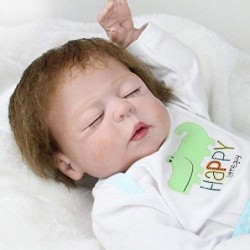 Reborn Baby Doll Boys Silicone Full Body 22" Realistic Reborn Doll Handmade Soft Vinyl Real Baby Doll Children Gifts $81.69 D...