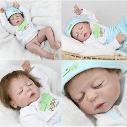 Reborn Baby Doll Boys Silicone Full Body 22" Realistic Reborn Doll Handmade Soft Vinyl Real Baby Doll Children Gifts $81.69 D...