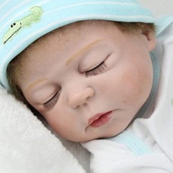 Reborn Baby Doll Boys Silicone Full Body 22" Realistic Reborn Doll Handmade Soft Vinyl Real Baby Doll Children Gifts $81.69 D...