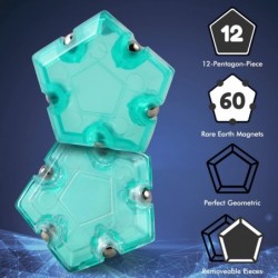 Fidget Sphere Pentagons 12-Piece Set Stress Relief Ball Desk Fidget Toys Pack Stress Relief Toys for Teens Adults Anti-Anxiet...