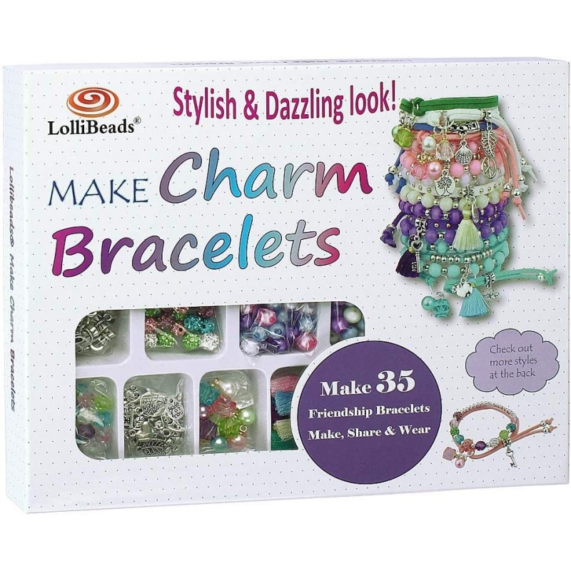 Make Charm Bracelets Kits 800 pcs Premium Bracelet Jewelry Making Kit Arts and Crafts for Girls Best Birthday/Christmas Gifts...